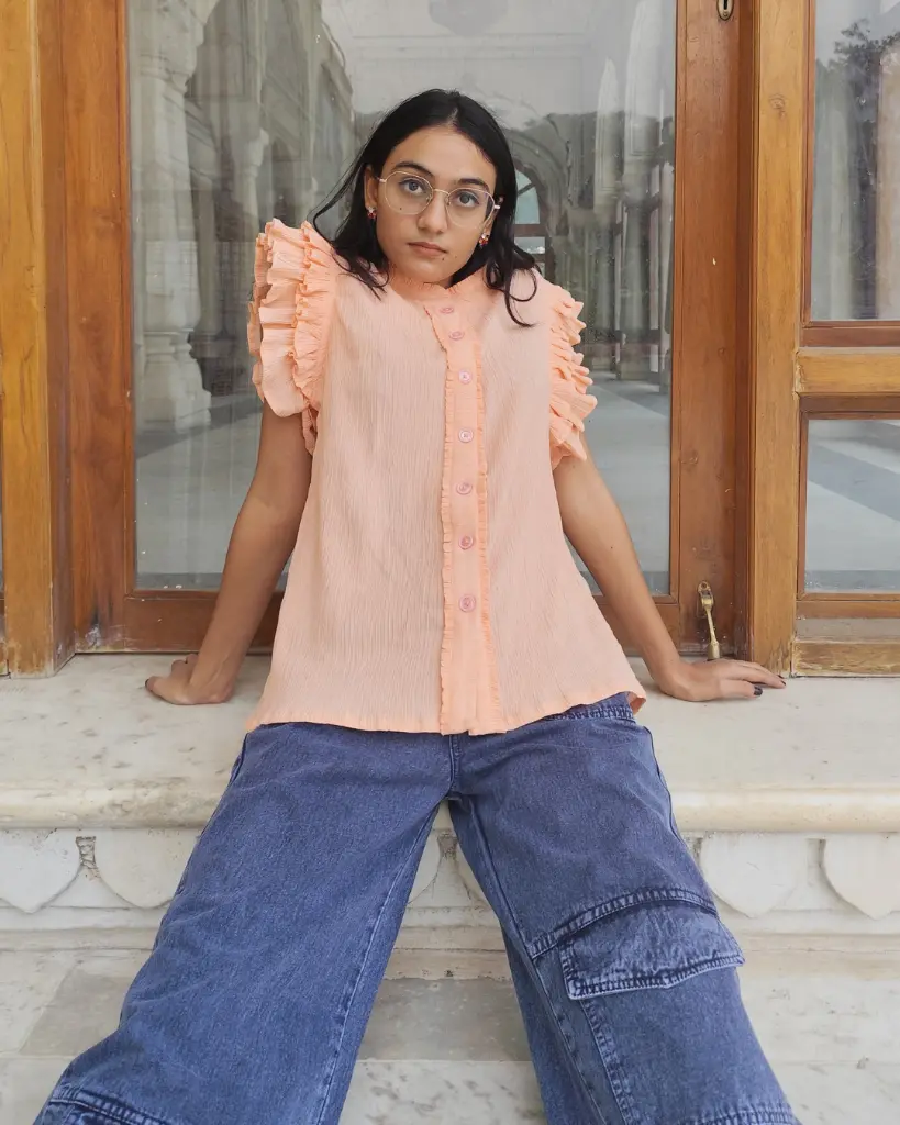 Peach Ruffle Top.webp