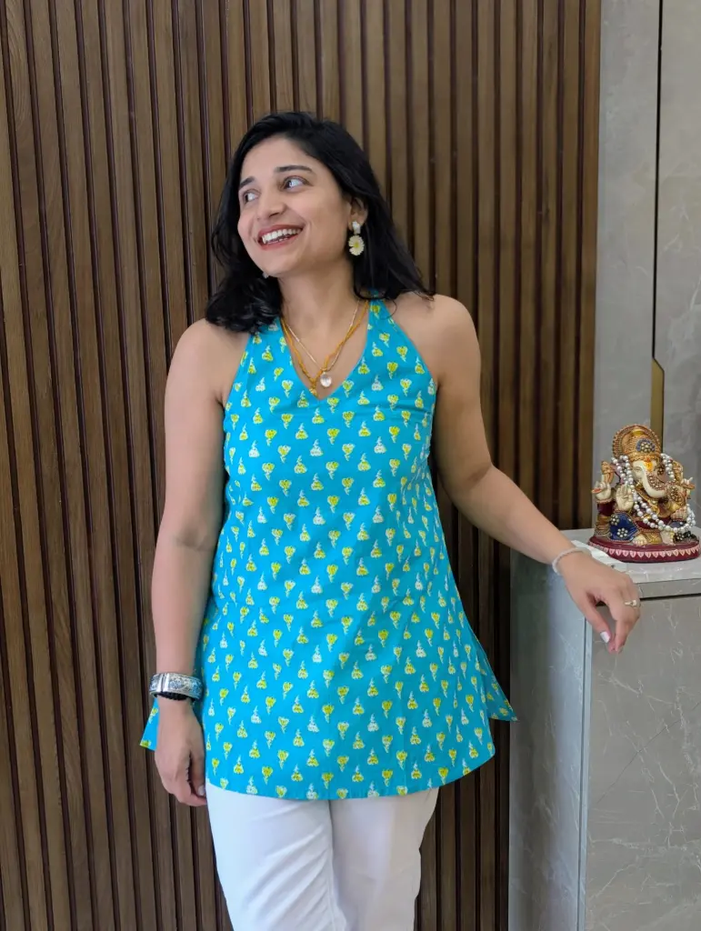 Halter Neck Boho Kurti & Top (S)