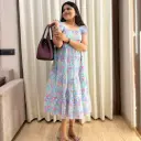 Pastel Blue Fit & Flare Dress