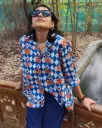 Bold Crab Print Cotton Shirt For Women | Casual Summer Shirt | Statement Print Shirt for Women | Women Loose Fit Shirt | Over Sized Shirt