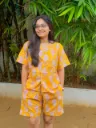Yellow Cat Print PJ Set