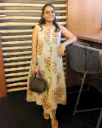 Floral Printed Beige Cotton Kurta - Sleeveless Summer Co-ord