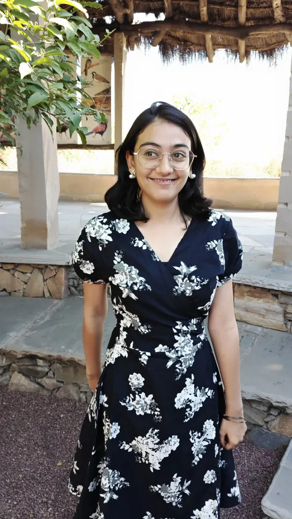 Black and White Floral Wrap Dress  (S)