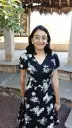 Black and White Floral Wrap Dress 