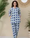 Indigo Leaf Print Co-ord Set