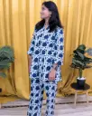 Indigo Leaf Print Cotton Co-ord Set