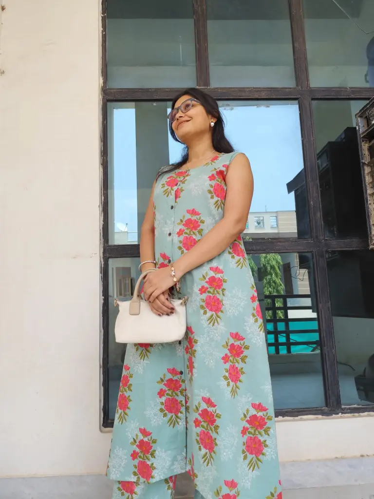 Pastel Green Floral Cotton Co-ord Set