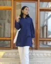 Women’s Cotton Navy Blue Shirt Tunic